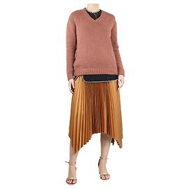 Autre Marque Set top in pizzo rosa decorato e maglione - taglia UK 10