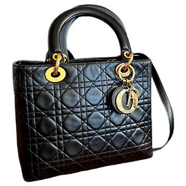 Christian Dior Lady Dior Borsa in pelle di agnello nera