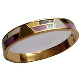 Pulsera Swarovski de cristal esmaltado multicolor dorado