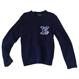 Louis Vuitton Pullover aus Wolle marineblau