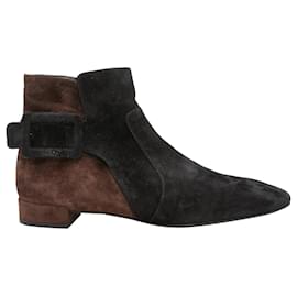 Botines de ante negro y marrón Roger Vivier Talla 40