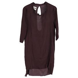 Acne Studios Zink OI11 Vestido hasta la rodilla con cuello vuelto en poliéster violeta