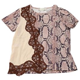 Stella Mc Cartney Stella Mccartney Top con estampado de serpiente en algodón nude