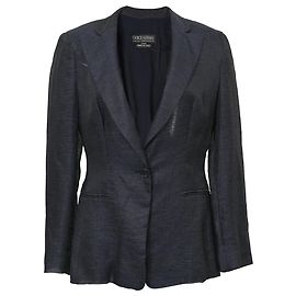 Giorgio Armani Blazer de peito único em linho azul marinho