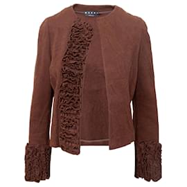 Chaqueta Marni de sarga de algodón marrón
