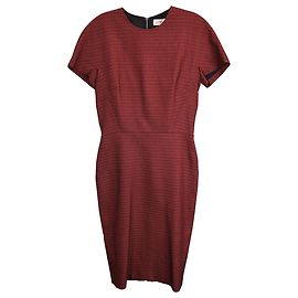Robe midi en jacquard stretch Victoria Beckham en coton bordeaux