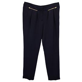 Bundfaltenhose Maje aus marineblauem Acetat