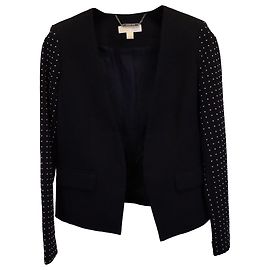 Blazer con mangas con tachuelas Michael Kors en poliéster negro