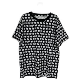 T-shirt nera Moschino da uomo con orso e logo all over