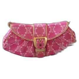 Borsa a mano Céline Triomphe in denim rosa