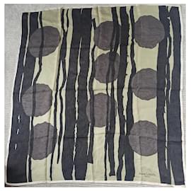 Sciarpa in seta Lanvin Jeanne Marrone Verde