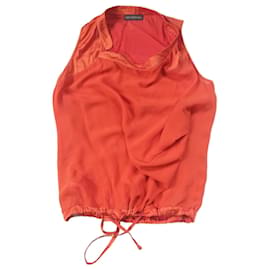 Top sin mangas Trussardi de seda y algodón naranja