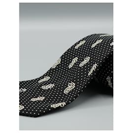 Valentino Garavani Corbata Negra con Caballitos de Mar