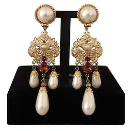 Dolce & Gabbana Orecchini con clip in tonalità oro di eleganza barocca