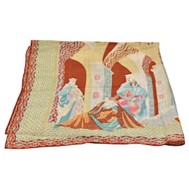 Foulard quadrato in seta Nina Ricci multicolore marrone beige