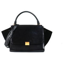 CELINE - Borsa Trapeze Céline in pelle verniciata nera