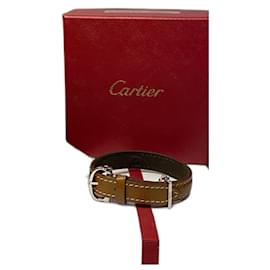 Cartier Lederarmband Caramel Silber