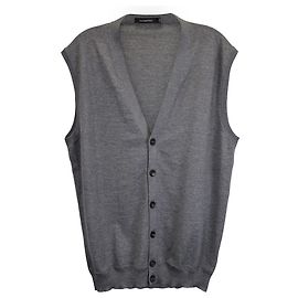 Weste mit Knopfleiste vorne von Ermenegildo Zegna aus grauer Wolle.