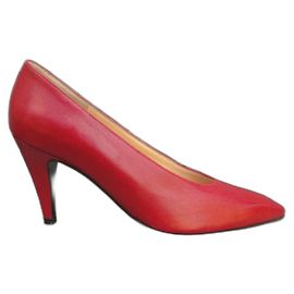 Décolleté Charles Jourdan in pelle rossa tacchi 8 cm
