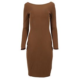 Vestido de manga larga de la colección Ralph Lauren en algodón marrón