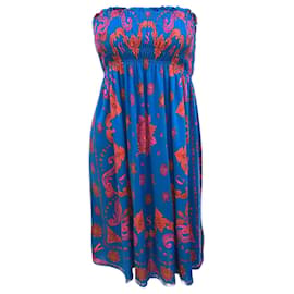 Versace Monogramm Strandkleid Blau Viskose