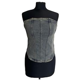 Corsé Maje en denim azul