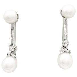 inconnue Orecchini di perle, Diamants, Platino, ORO BIANCO.
