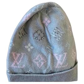 Berretto Louis Vuitton Pop Monogram Grigio Rosa Blu