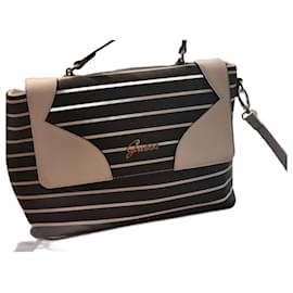 Borsa Guess in pelle nera e bianca