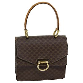 Céline CELINE Macadam Canvas Handtasche PVC Braun Auth 76087
