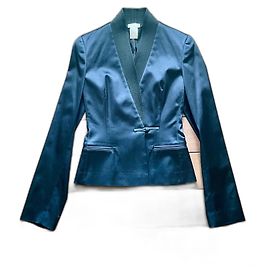 Philosophy Di Alberta Ferretti Seiden Kimono Jacke Dunkelblau