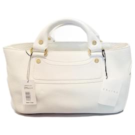 Céline Handtasche aus genarbtem Leder Weiß