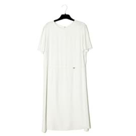 Chanel PE2011 Kleid FR38 Weiß Viskose Minimal Kleid US8