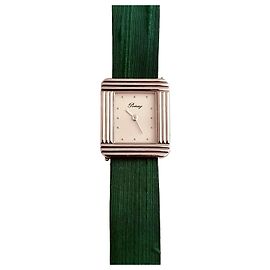 Poiray My First Uhr Stahl 23mm tannengrünes Satinarmband