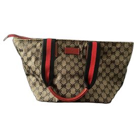 BOLSO DE HOMBRO GUCCI SHERRY LINE EN TELA GG AZUL MARINO Auténtico 131280204990