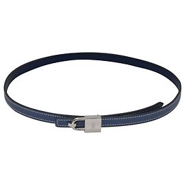 Hermès Cinto de couro skinny Hermes azul marinho