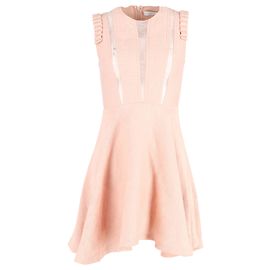 Sandro Enrika Minivestido con aplicación de encaje en viscosa rosa