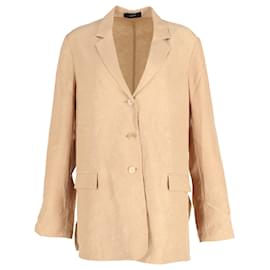 Blazer Joseph Jace in raso opaco stropicciato in acetato di cammello