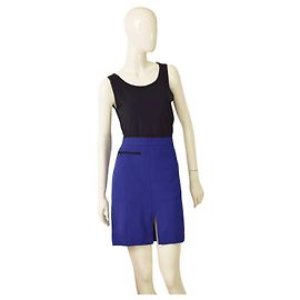 Gonna a matita corta blu Trina Turk in rayon Taglia 6