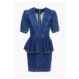 Autre Marque Vestido Mindy Denim Peplum mini azul Rotate Birger Christensen