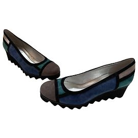 Autre Marque Azurée Ballerinas mit Keilabsatz aus Nubukleder Multicolor 36