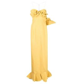 Jacquemus La Robe Artichaut Gerafftes Maxikleid Gelb