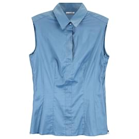 Hugo Boss Blusa sin mangas Boss de algodón azul