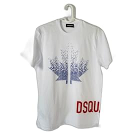 T-shirt Dsquared2 en jersey de coton imprimé blanc bleu