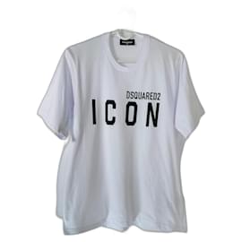T-shirt Icon en coton blanc Dsquared2 Garçon 12 ans