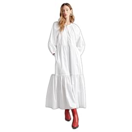 Vestido Demi Staud Blanco de Algodón