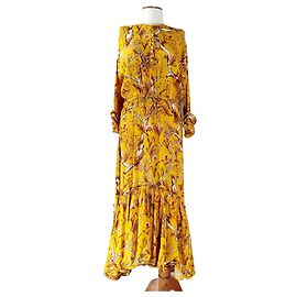 Autre Marque Johanna Ortiz x H&M Kleid Gelb Viskose