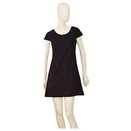 Autre Marque Solitaire Schwarzes Cocktailkleid aus floraler Spitze Mini Größe S