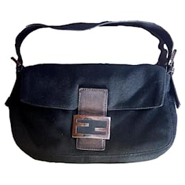 Fendi Baguette aus Kaschmir Dunkelgrau