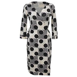 Wickelkleid mit Polka Dots von Diane Von Furstenberg aus mehrfarbiger Seide